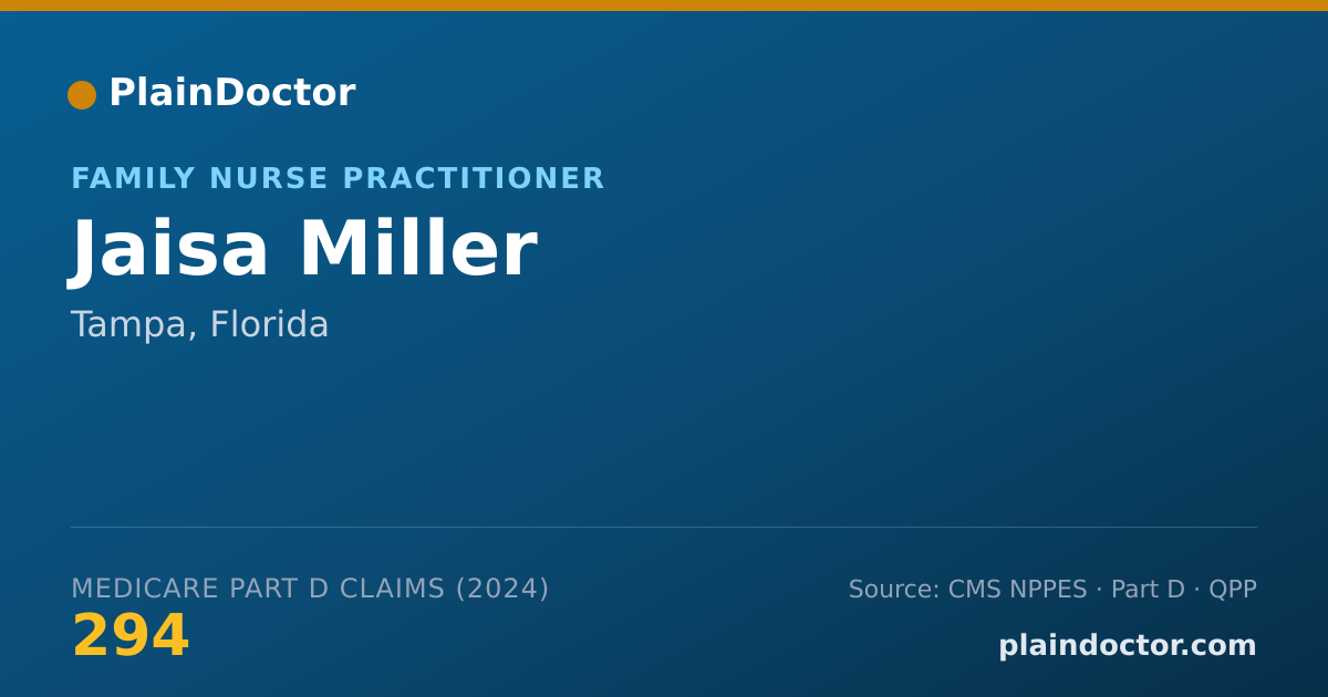 Shareable card for Jaisa Miller - Family Nurse Practitioner, Tampa, FL