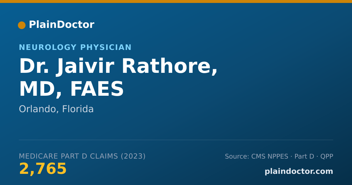 Shareable card for Jaivir Rathore, MD, FAES - Neurology Physician, Orlando, FL