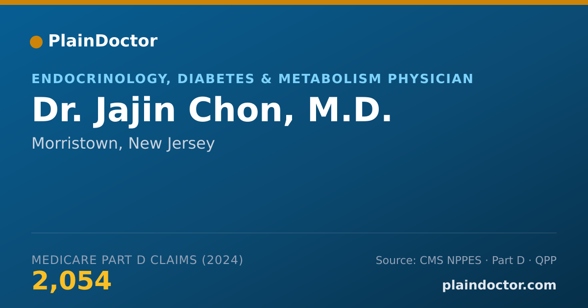 Shareable card for Jajin Chon, M.D. - Endocrinology, Diabetes & Metabolism Physician, Morristown, NJ