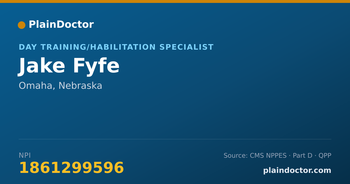 Shareable card for Jake Fyfe - Day Training/Habilitation Specialist, Omaha, NE