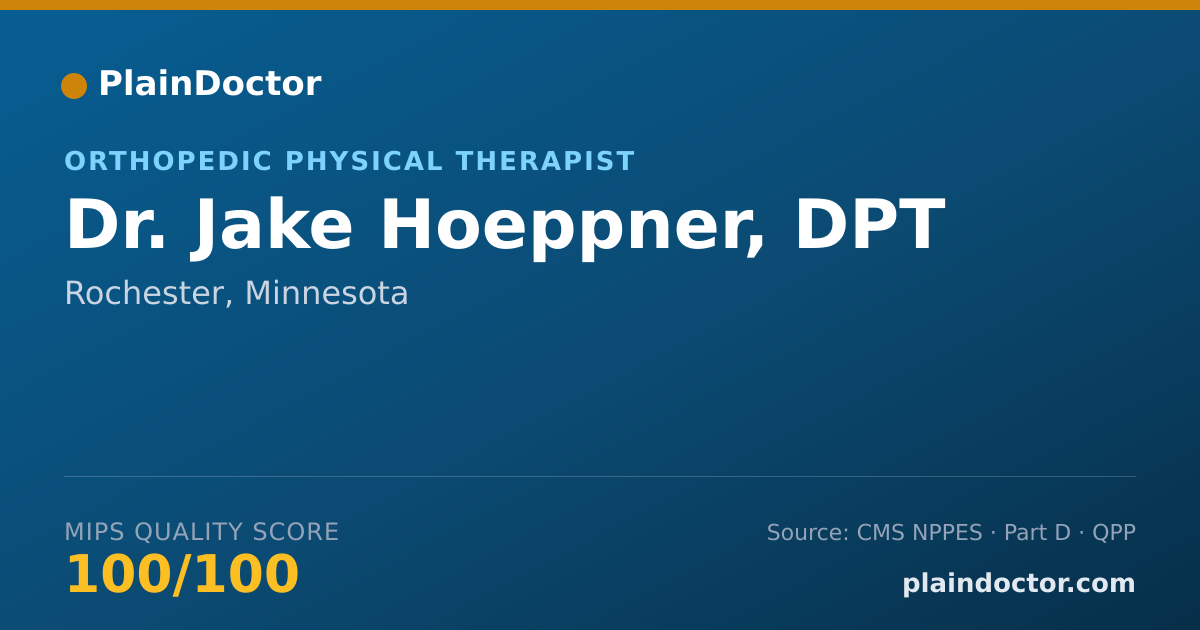 Shareable card for Jake Hoeppner, DPT - Orthopedic Physical Therapist, Rochester, MN