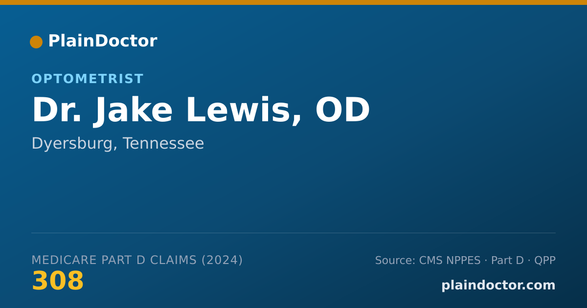 Shareable card for Jake Lewis, OD - Optometrist, Dyersburg, TN