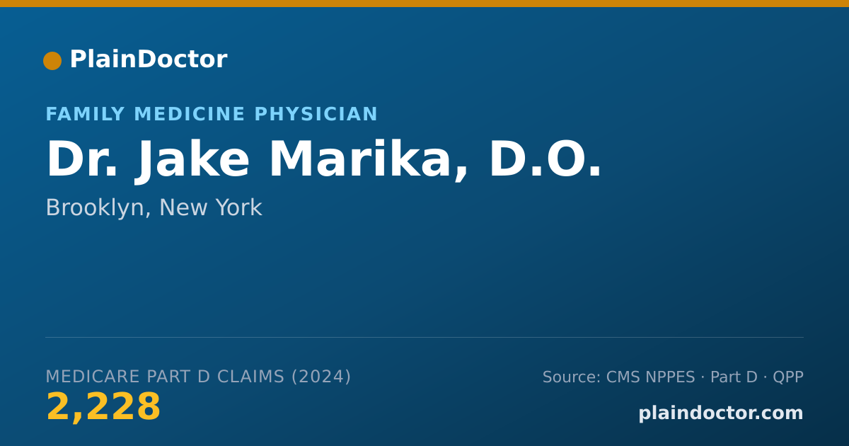 Shareable card for Jake Marika, D.O. - Family Medicine Physician, Brooklyn, NY