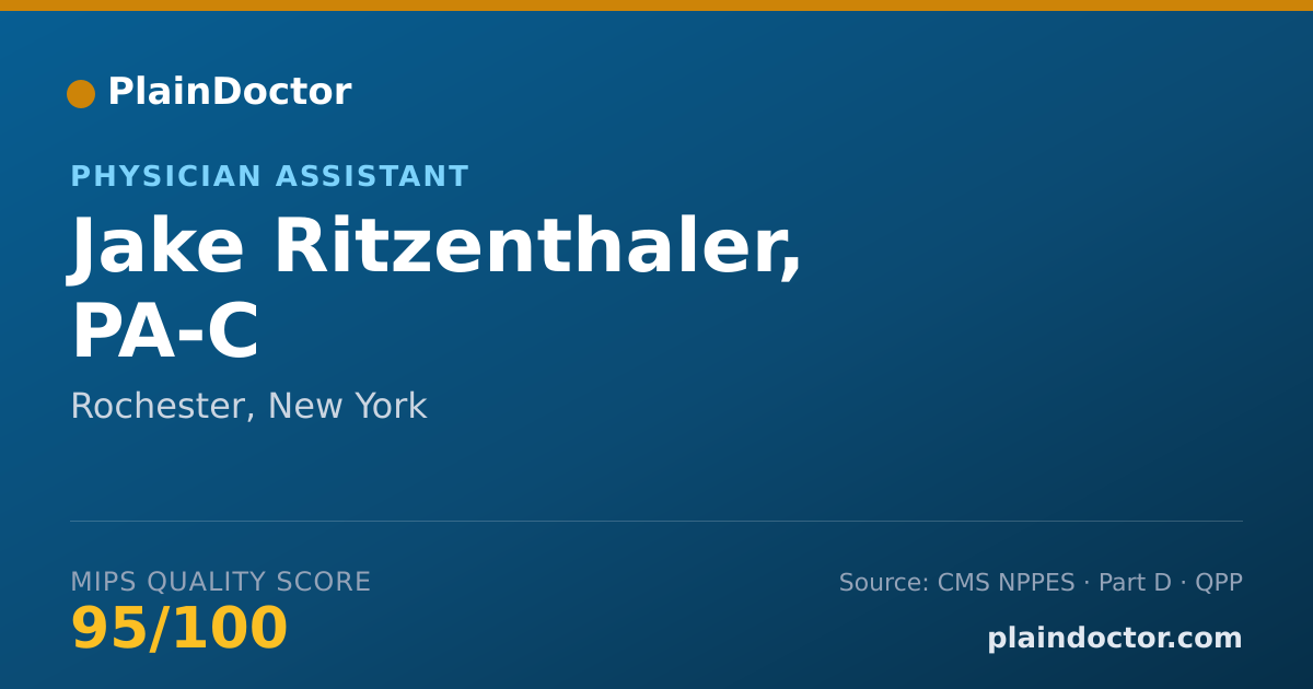 Shareable card for Jake Ritzenthaler, PA-C - Physician Assistant, Rochester, NY