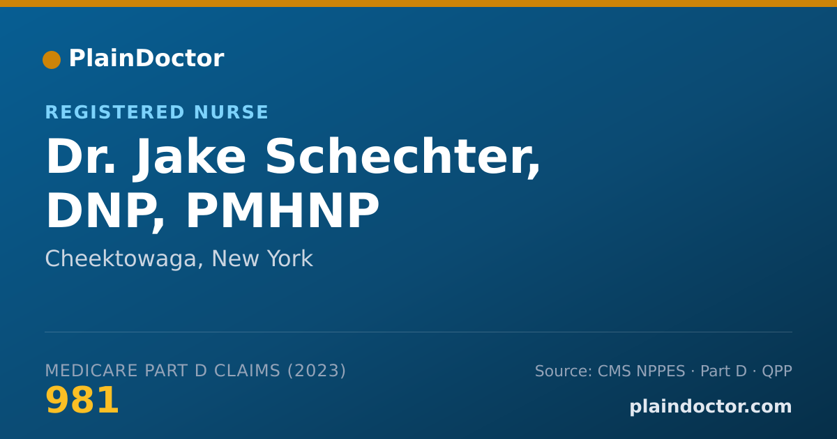 Shareable card for Jake Schechter, DNP, PMHNP - Registered Nurse, Cheektowaga, NY