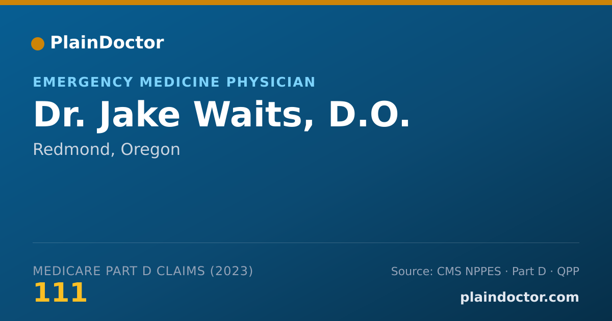 Shareable card for Jake Waits, D.O. - Emergency Medicine Physician, Redmond, OR