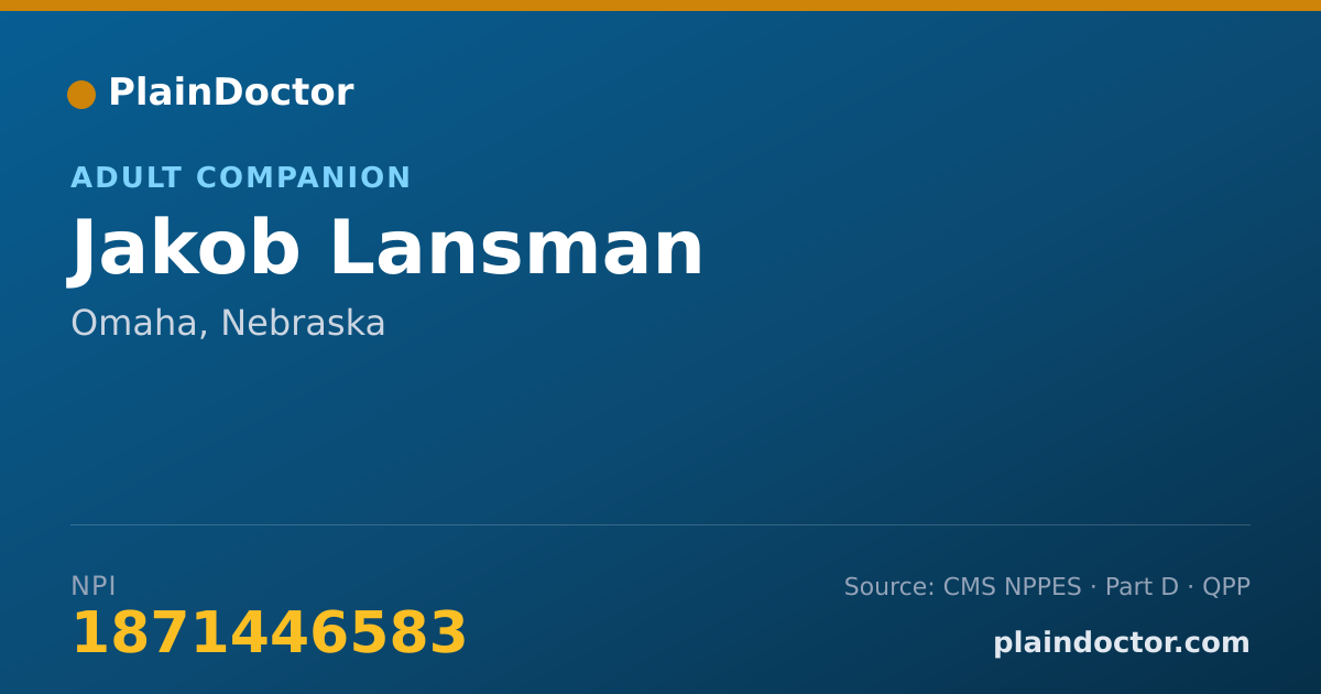 Shareable card for Jakob Lansman - Adult Companion, Omaha, NE