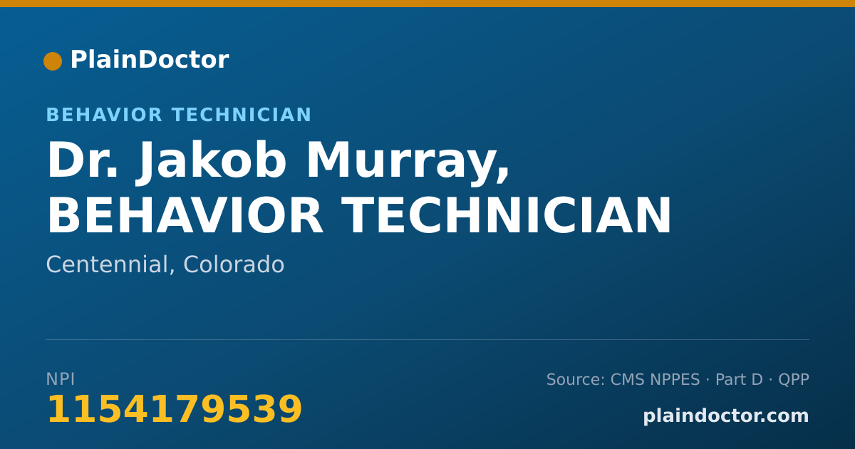 Shareable card for Jakob Murray, BEHAVIOR TECHNICIAN - Behavior Technician, Centennial, CO