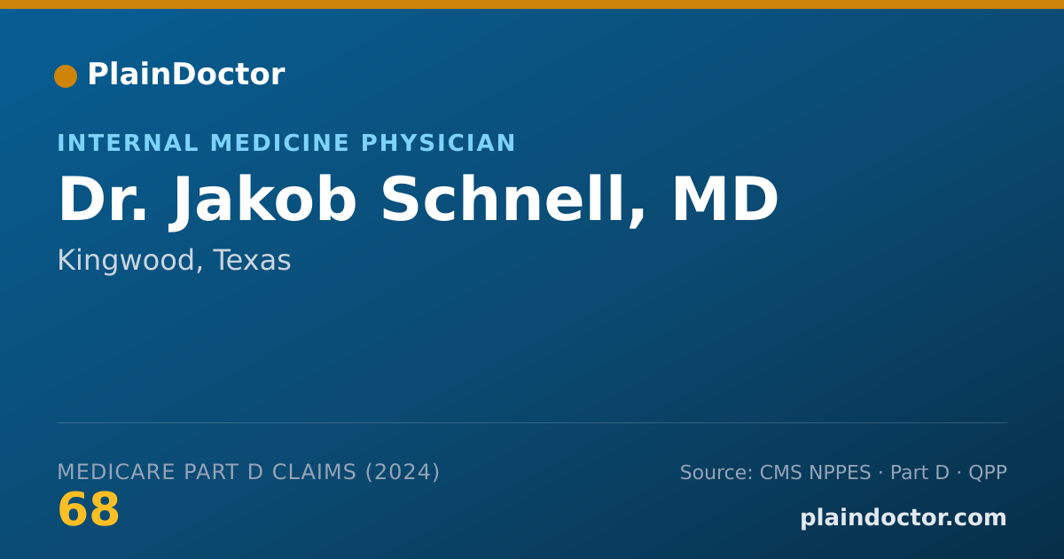 Shareable card for Jakob Schnell, MD - Internal Medicine Physician, Kingwood, TX