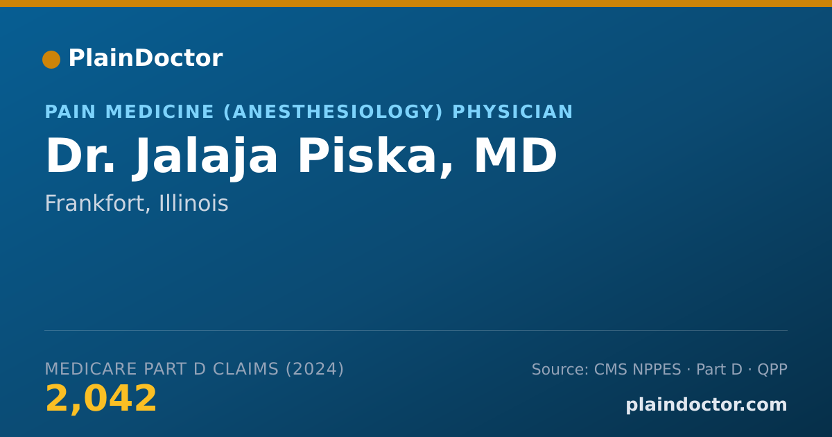Shareable card for Jalaja Piska, MD - Pain Medicine (Anesthesiology) Physician, Frankfort, IL