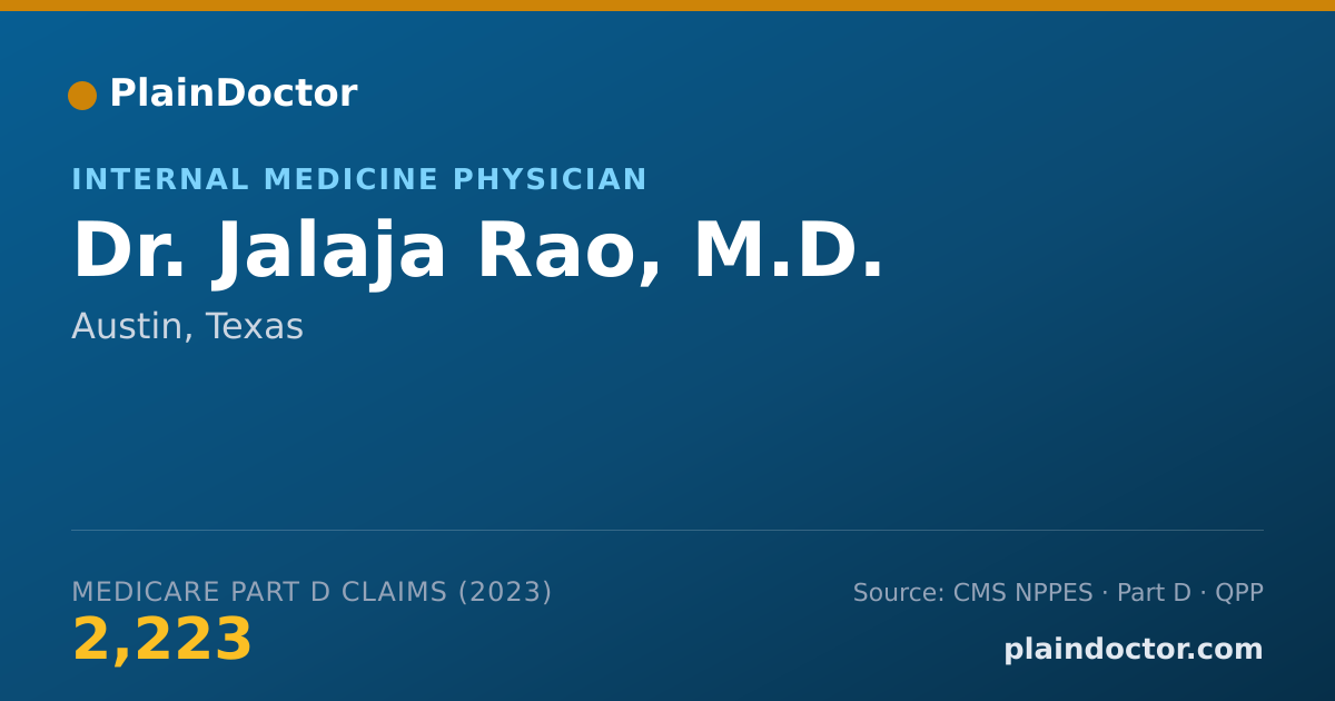 Shareable card for Jalaja Rao, M.D. - Internal Medicine Physician, Austin, TX