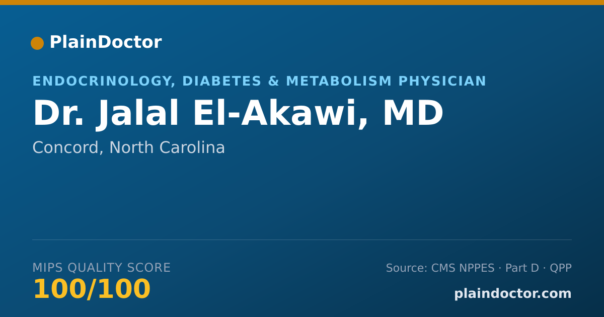Shareable card for Jalal El-Akawi, MD - Endocrinology, Diabetes & Metabolism Physician, Concord, NC