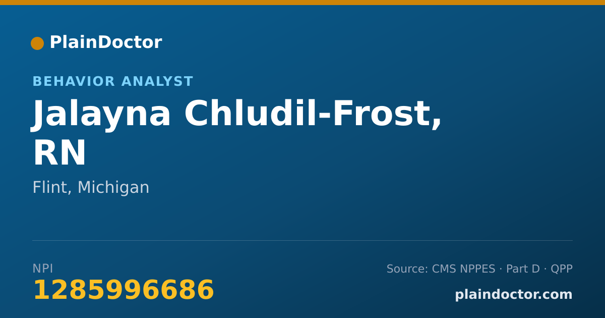 Shareable card for Jalayna Chludil-Frost, RN - Behavior Analyst, Flint, MI