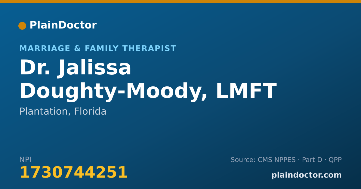 Shareable card for Jalissa Doughty-Moody, LMFT - Marriage & Family Therapist, Plantation, FL