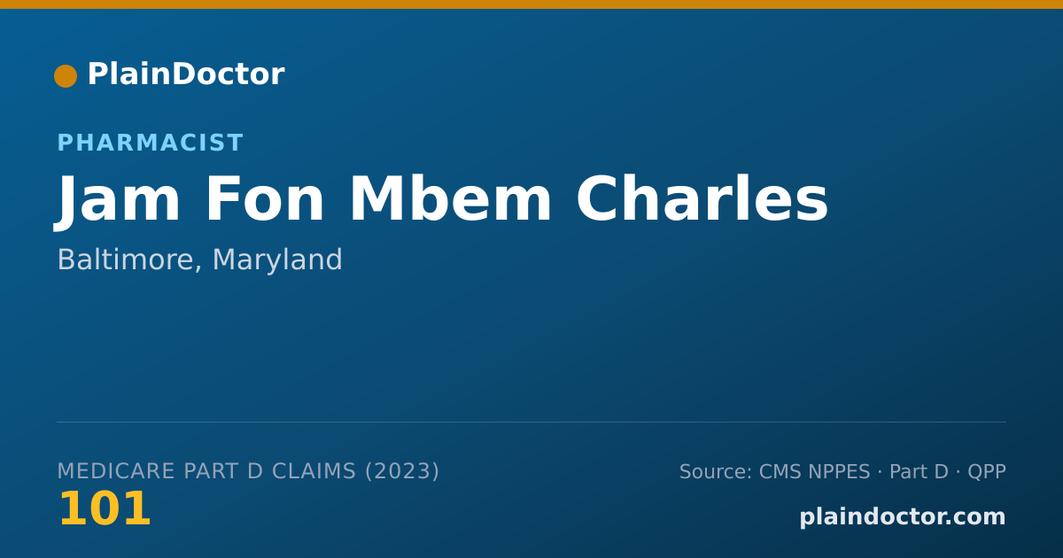 Shareable card for Jam Fon Mbem Charles - Pharmacist, Baltimore, MD