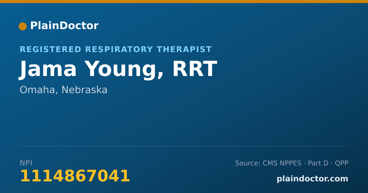 Shareable card for Jama Young, RRT - Registered Respiratory Therapist, Omaha, NE