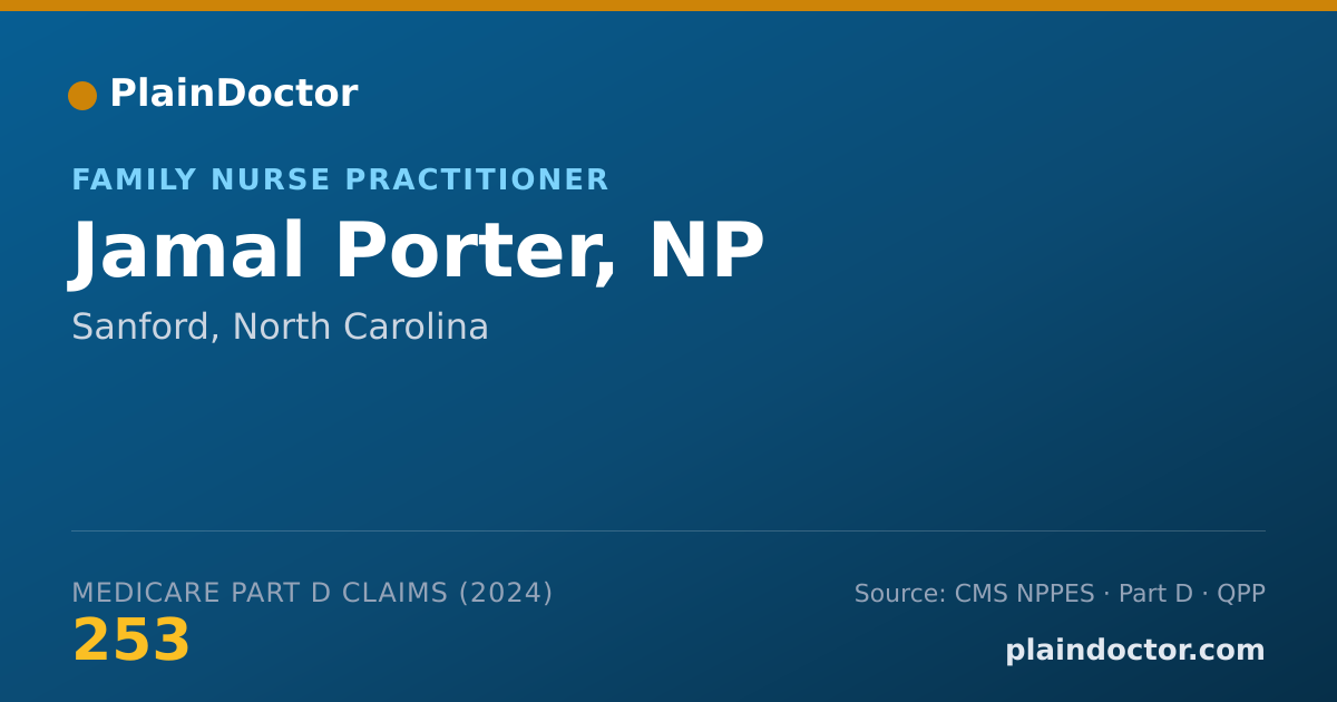 Shareable card for Jamal Porter, NP - Family Nurse Practitioner, Sanford, NC