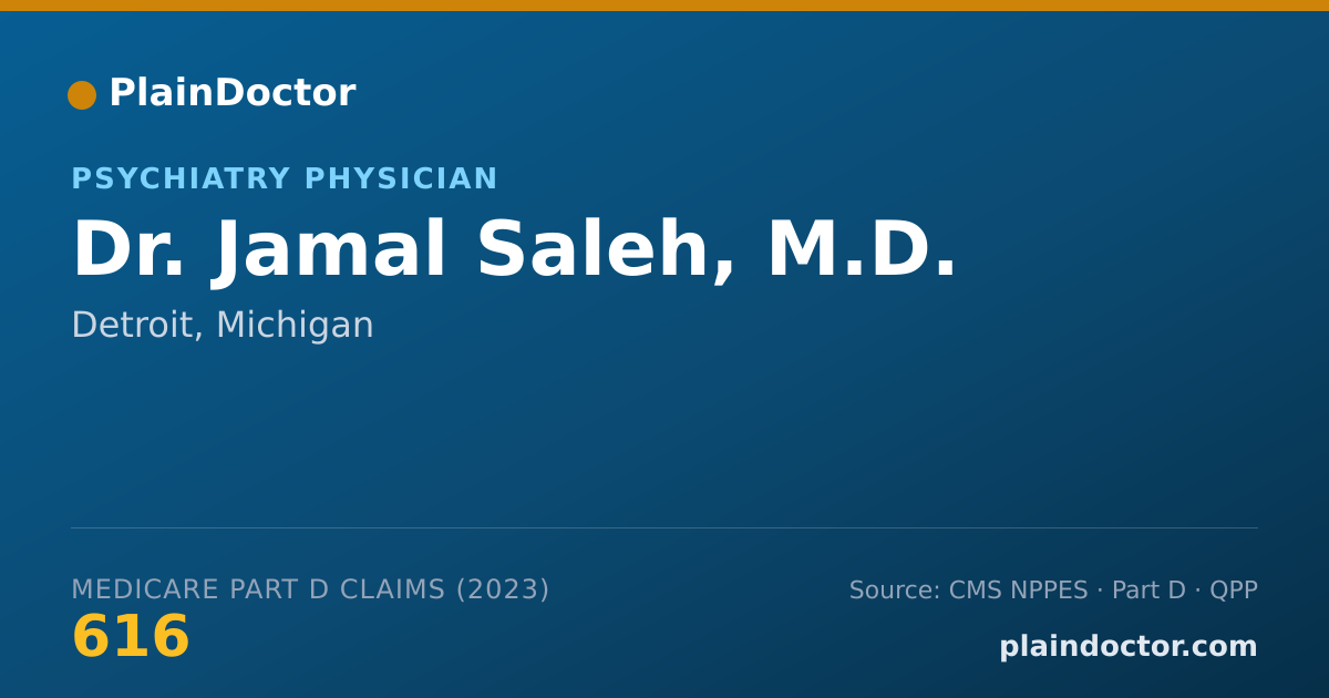 Shareable card for Jamal Saleh, M.D. - Psychiatry Physician, Detroit, MI