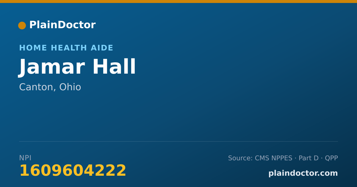 Shareable card for Jamar Hall - Home Health Aide, Canton, OH