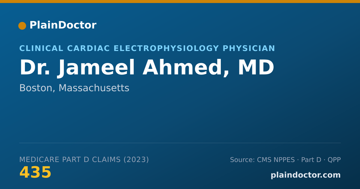 Shareable card for Jameel Ahmed, MD - Clinical Cardiac Electrophysiology Physician, Boston, MA
