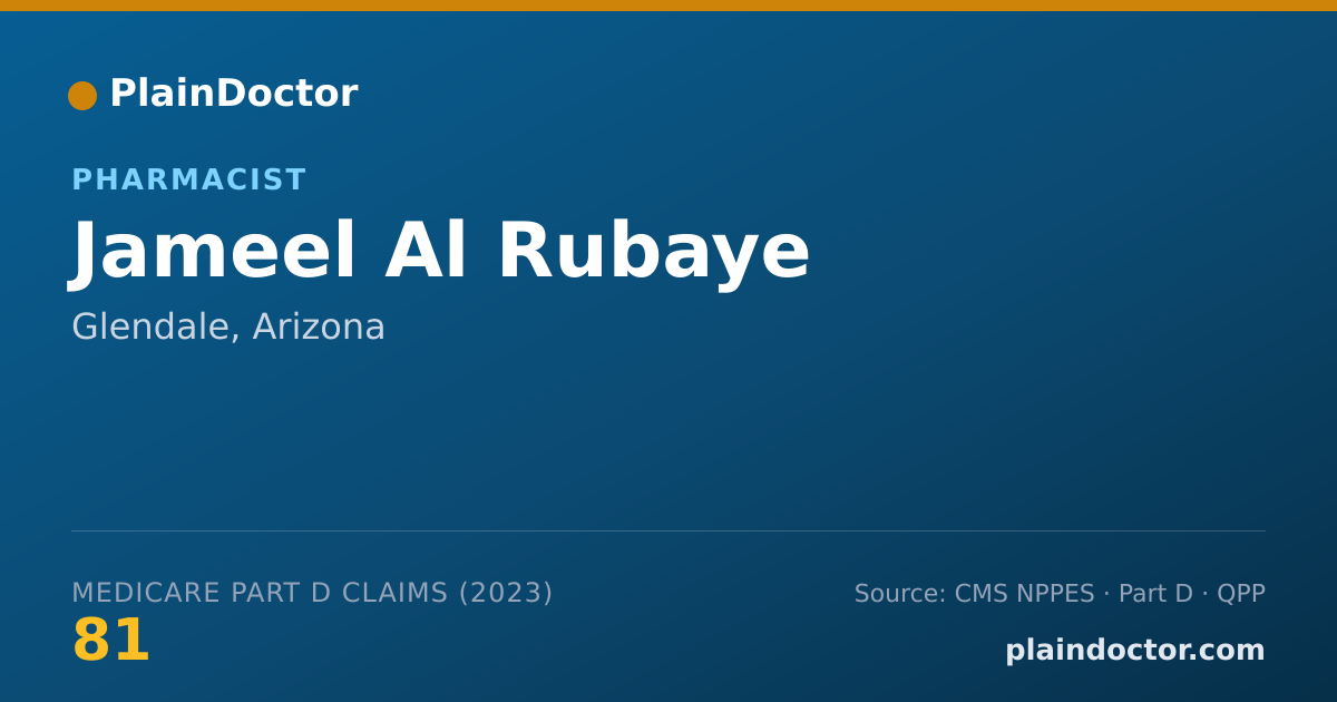 Shareable card for Jameel Al Rubaye - Pharmacist, Glendale, AZ