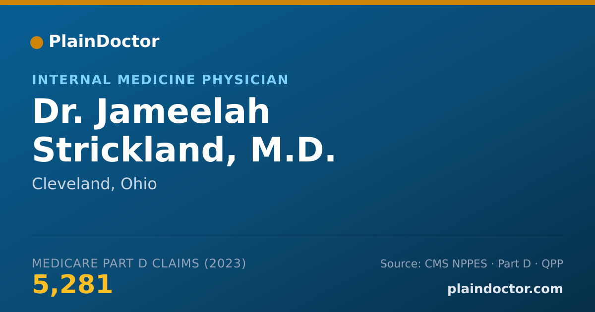 Shareable card for Jameelah Strickland, M.D. - Internal Medicine Physician, Cleveland, OH