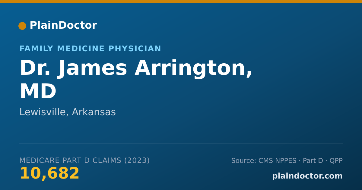 Shareable card for James Arrington, MD - Family Medicine Physician, Lewisville, AR