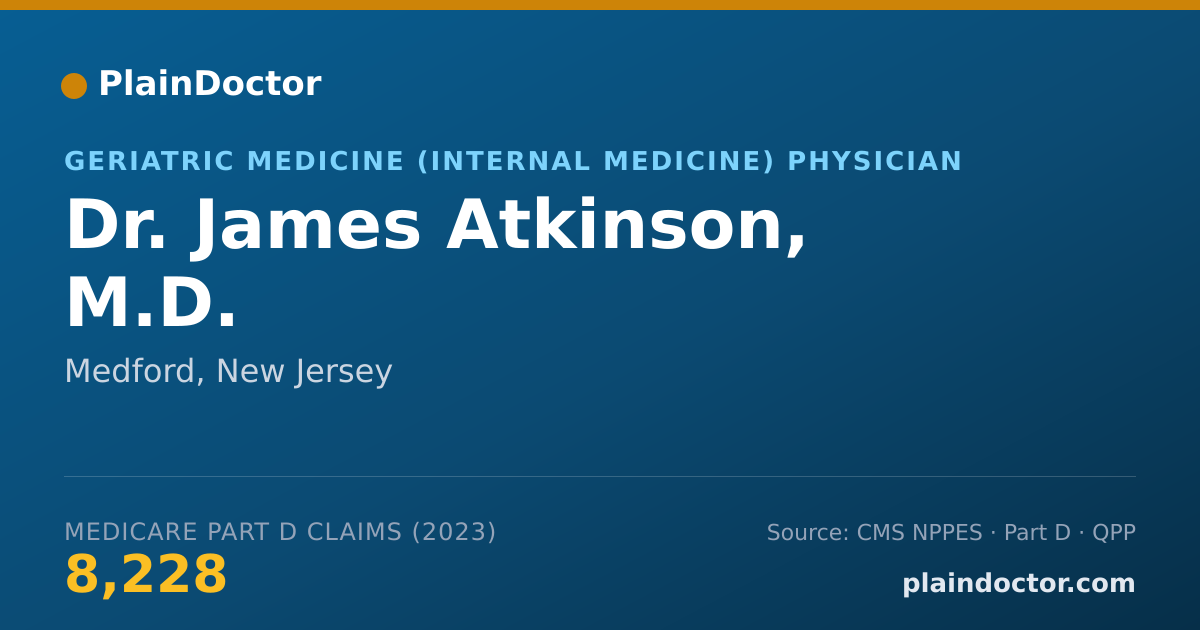 Shareable card for James Atkinson, M.D. - Geriatric Medicine (Internal Medicine) Physician, Medford, NJ