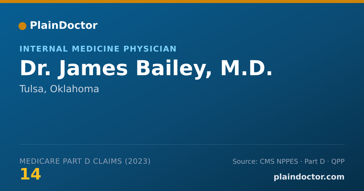 Shareable card for James Bailey, M.D. - Internal Medicine Physician, Tulsa, OK