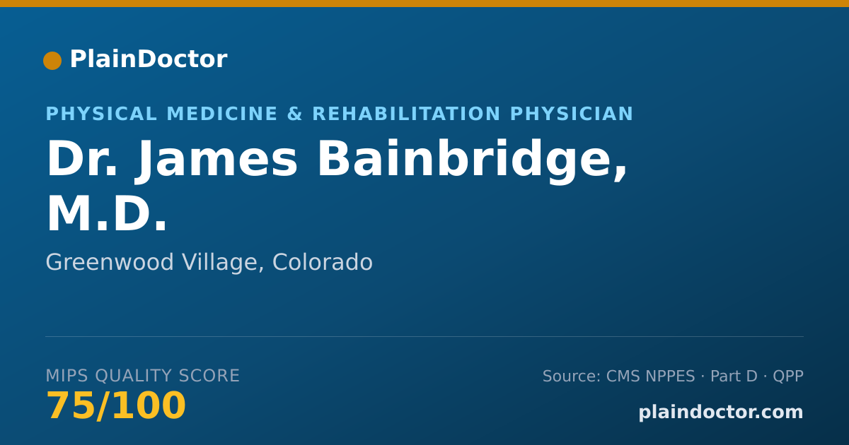 Shareable card for James Bainbridge, M.D. - Physical Medicine & Rehabilitation Physician, Greenwood Village, CO