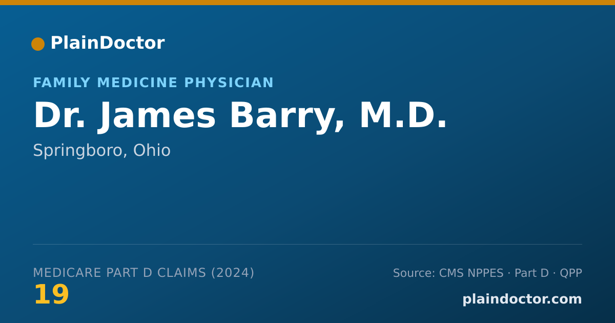 Shareable card for James Barry, M.D. - Family Medicine Physician, Springboro, OH
