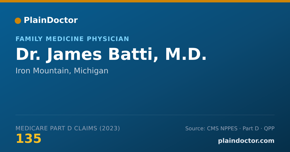 Shareable card for James Batti, M.D. - Family Medicine Physician, Iron Mountain, MI