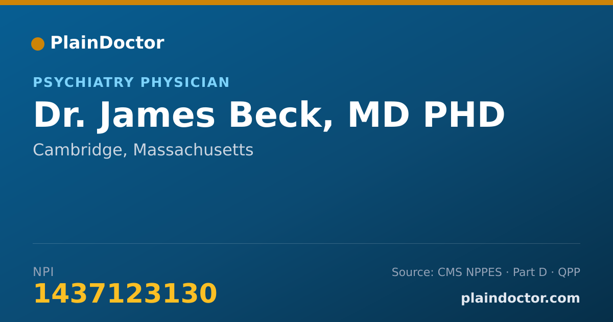 Shareable card for James Beck, MD PHD - Psychiatry Physician, Cambridge, MA
