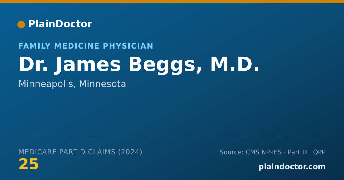 Shareable card for James Beggs, M.D. - Family Medicine Physician, Minneapolis, MN