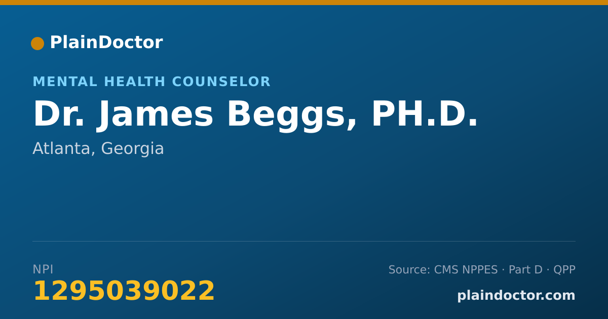 Shareable card for James Beggs, PH.D. - Mental Health Counselor, Atlanta, GA