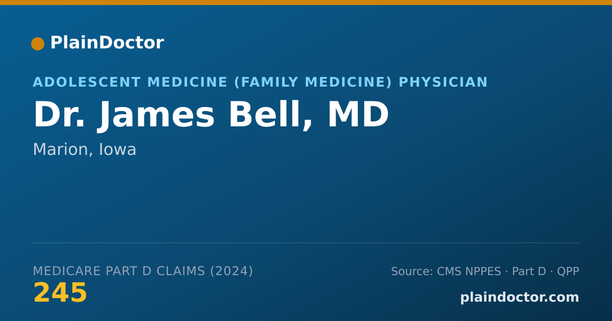 Shareable card for James Bell, MD - Adolescent Medicine (Family Medicine) Physician, Marion, IA