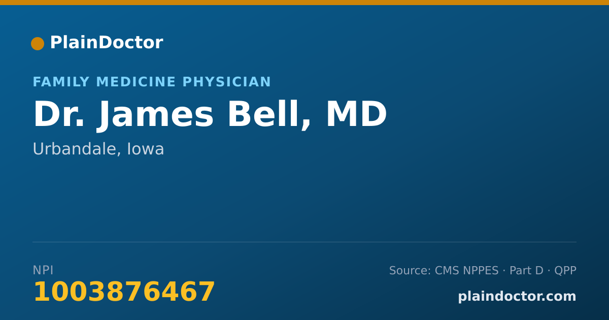 Shareable card for James Bell, MD - Family Medicine Physician, Urbandale, IA