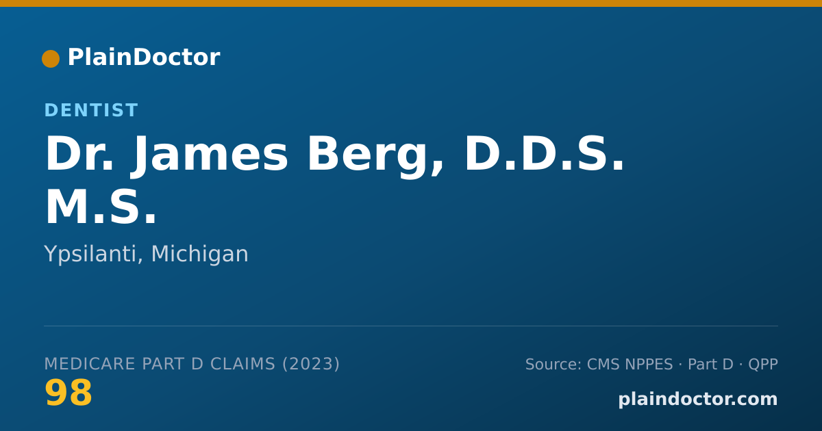Shareable card for James Berg, D.D.S. M.S. - Dentist, Ypsilanti, MI