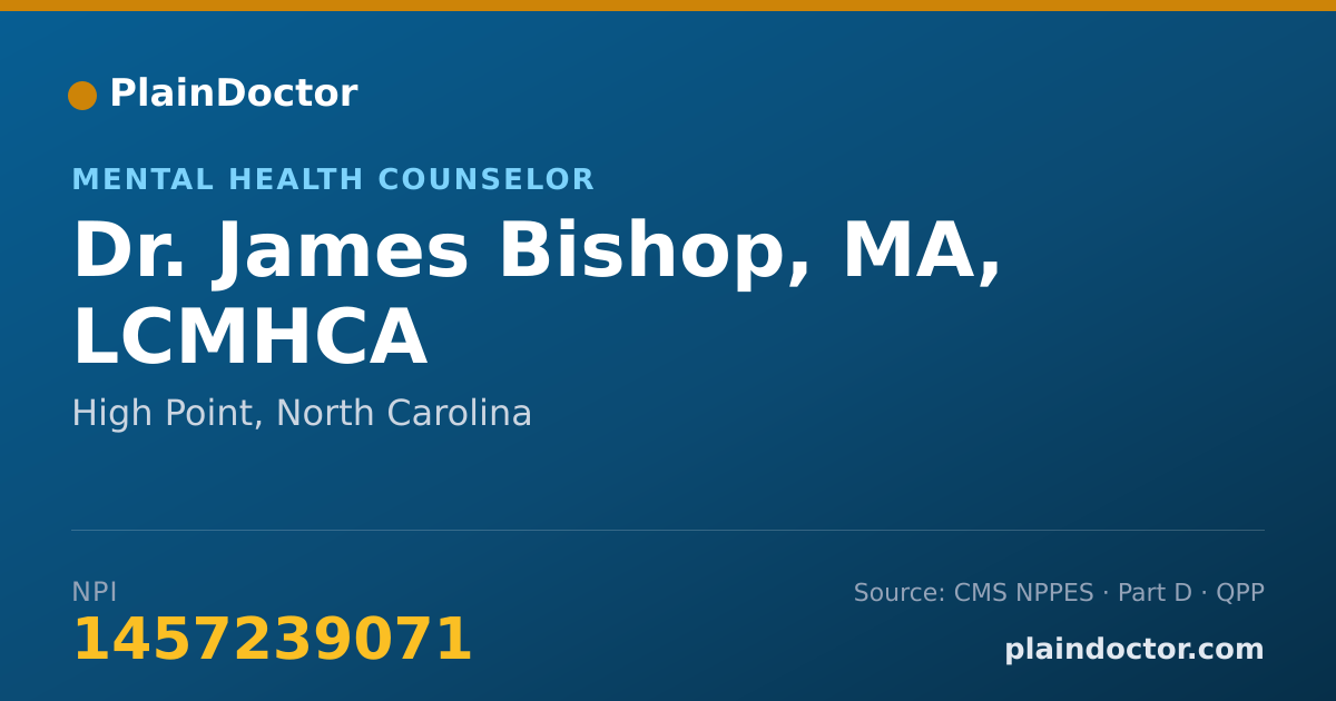 Shareable card for James Bishop, MA, LCMHCA - Mental Health Counselor, High Point, NC