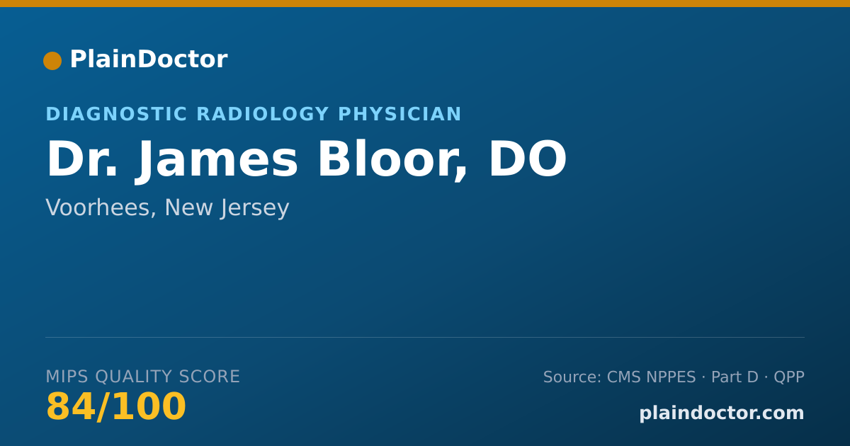 Shareable card for James Bloor, DO - Diagnostic Radiology Physician, Voorhees, NJ