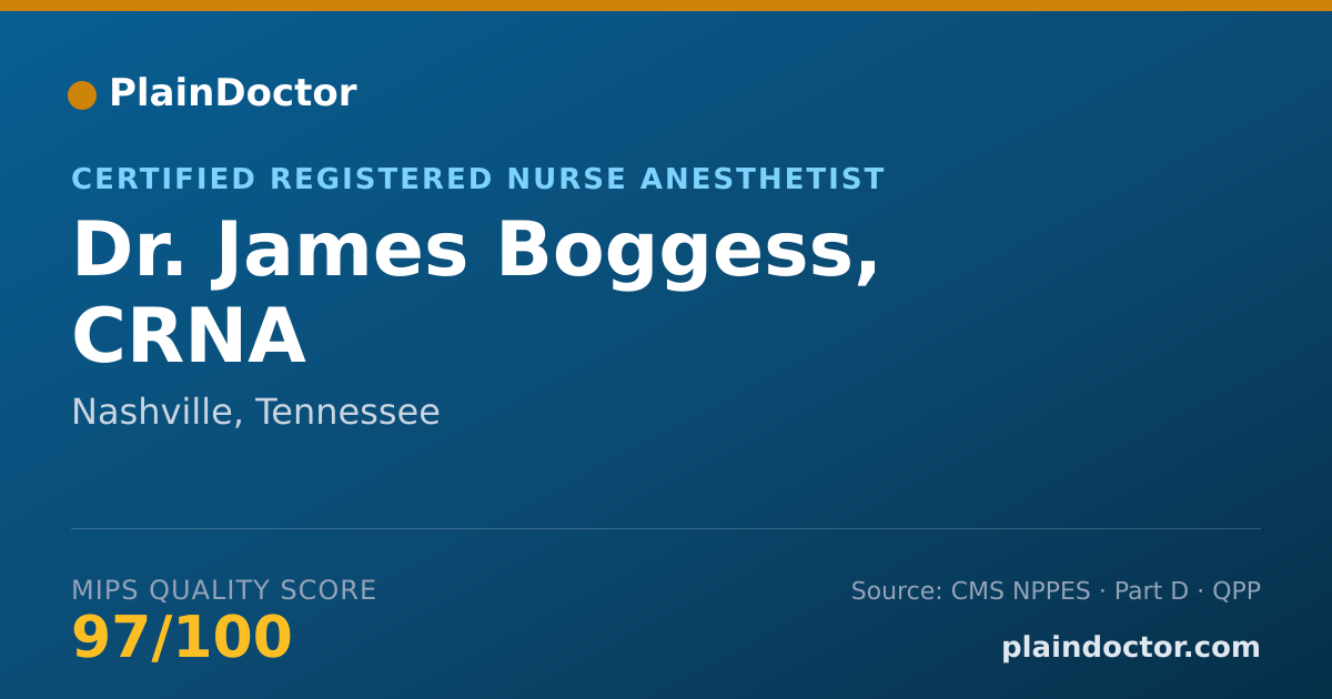 Shareable card for James Boggess, CRNA - Certified Registered Nurse Anesthetist, Nashville, TN