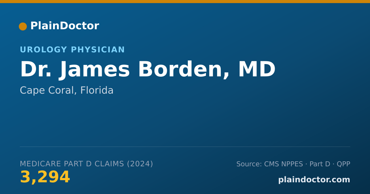 Shareable card for James Borden, MD - Urology Physician, Cape Coral, FL
