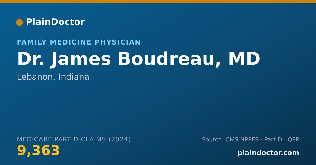 Shareable card for James Boudreau, MD - Family Medicine Physician, Lebanon, IN