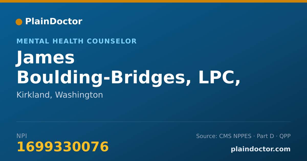 Shareable card for James Boulding-Bridges, LPC, CST - Mental Health Counselor, Kirkland, WA