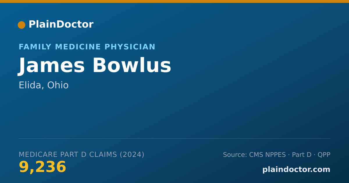 Shareable card for James Bowlus - Family Medicine Physician, Elida, OH
