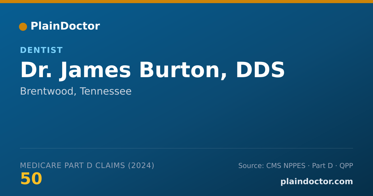 Shareable card for James Burton, DDS - Dentist, Brentwood, TN
