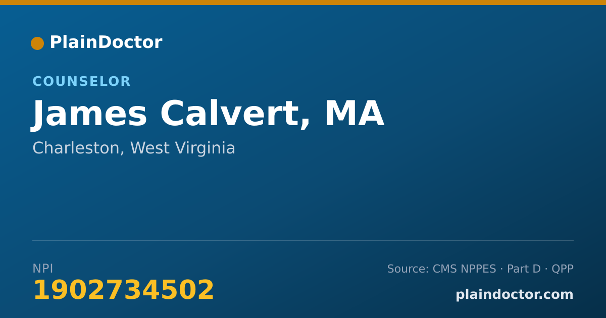 Shareable card for James Calvert, MA - Counselor, Charleston, WV