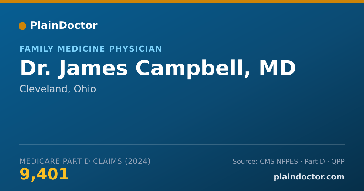 Shareable card for James Campbell, MD - Family Medicine Physician, Cleveland, OH