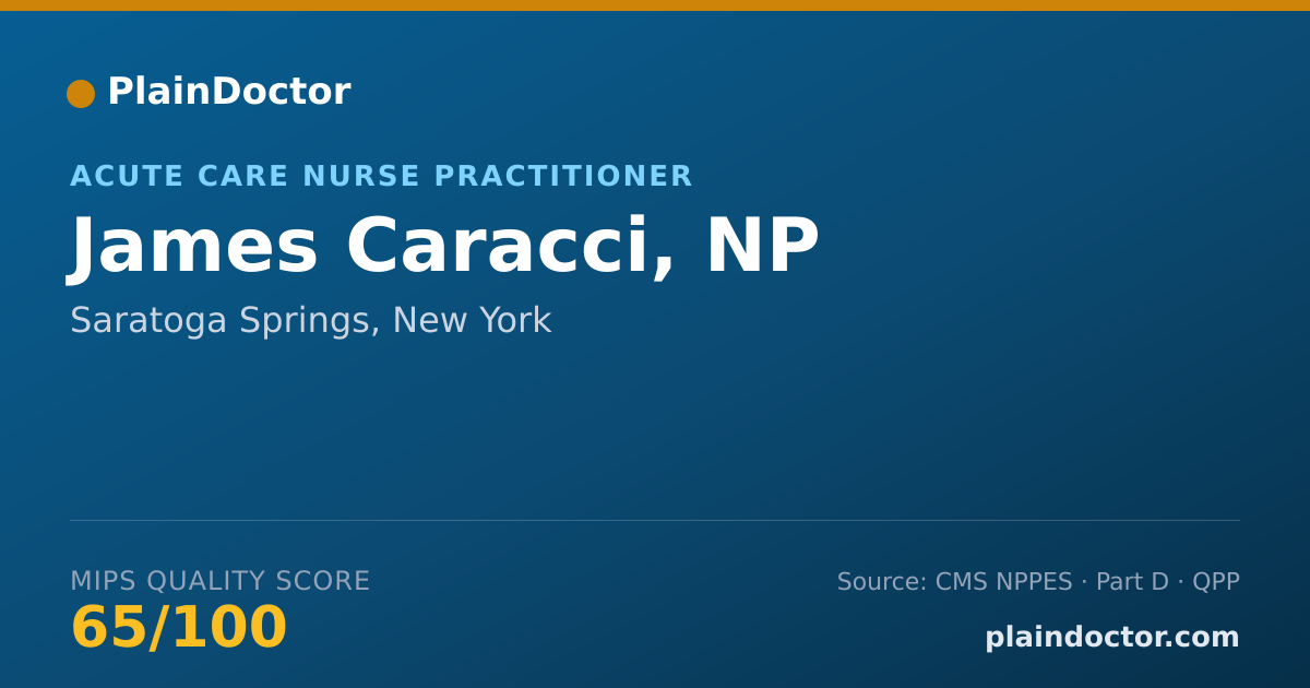 Shareable card for James Caracci, NP - Acute Care Nurse Practitioner, Saratoga Springs, NY