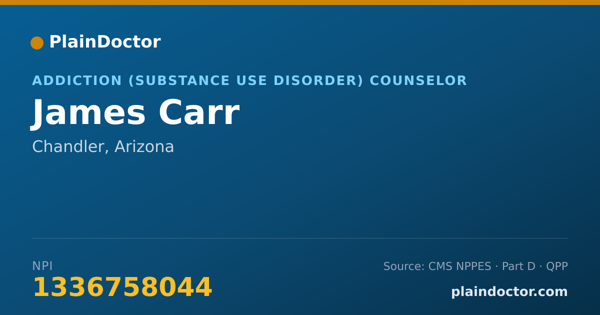 Shareable card for James Carr - Addiction (Substance Use Disorder) Counselor, Chandler, AZ